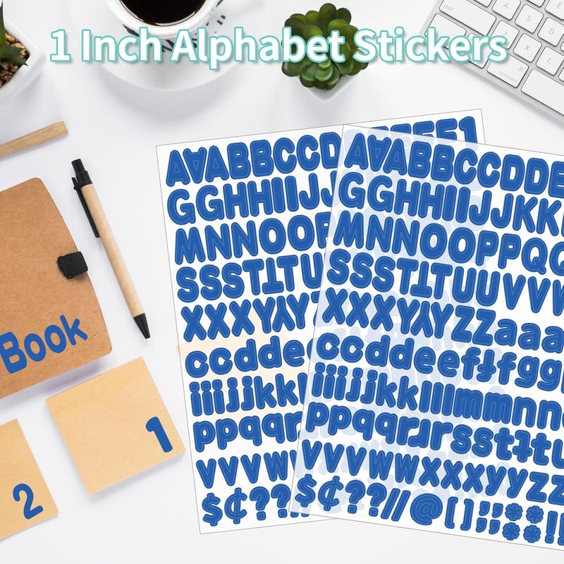 starboling Alphabet Stickers, 1''Inch 12 Sheets Blue Letter Stickers Self-Adhesive Vinyl for Mailbox Numbers, Bulletin Boards & Home Decor - Image 4